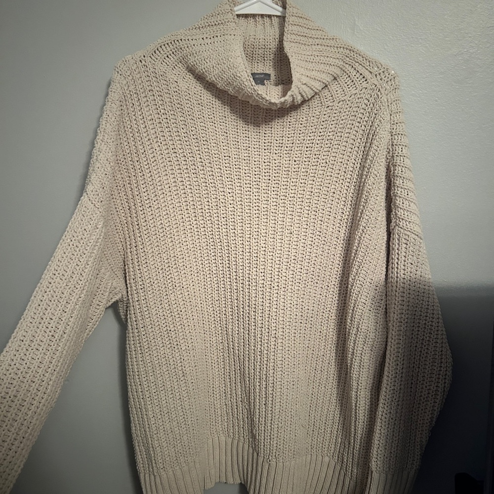 aerie Cream Chunky Turtleneck Sweater